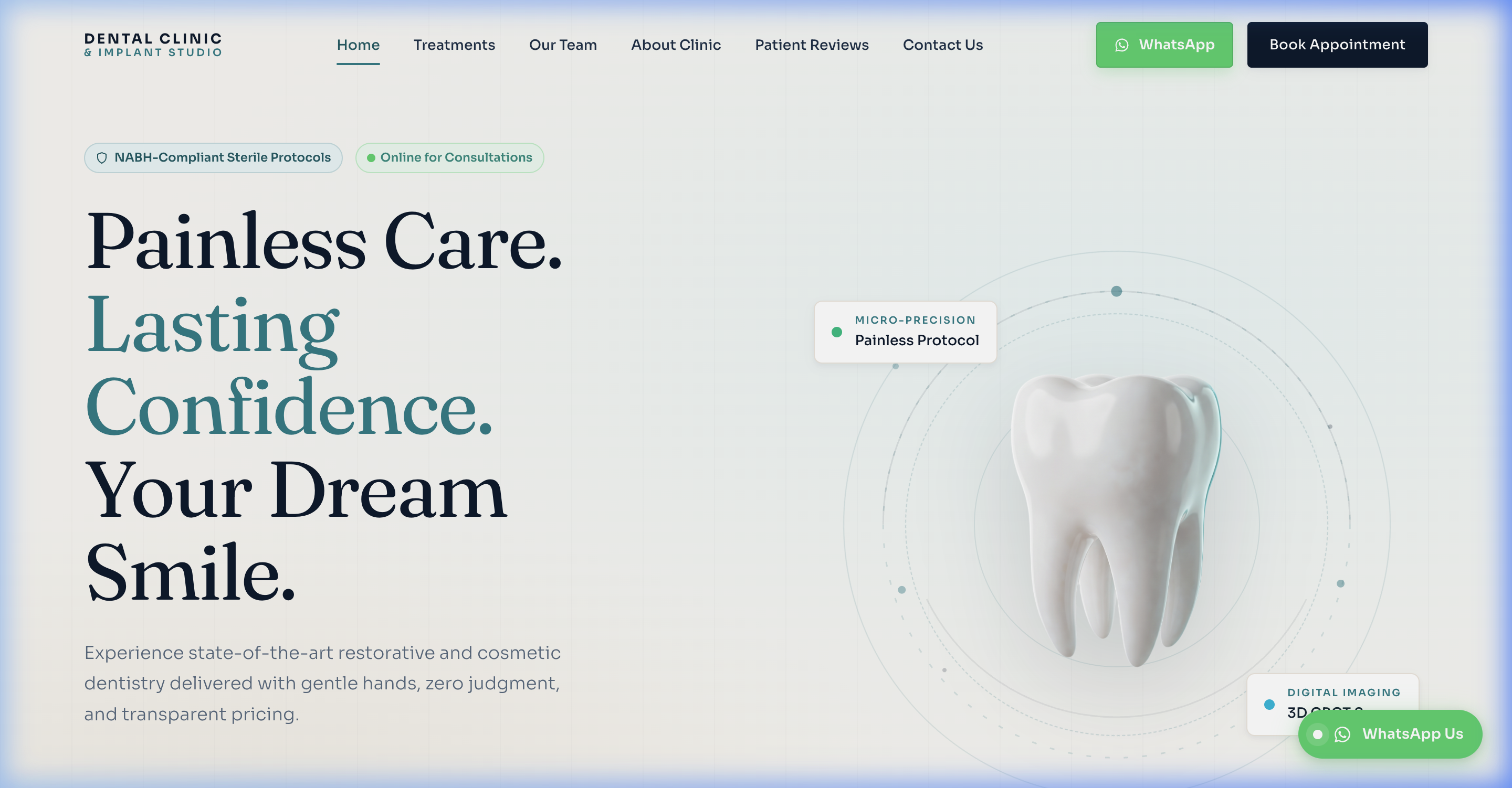 Dental Clinic & Implant Studio live website screenshot