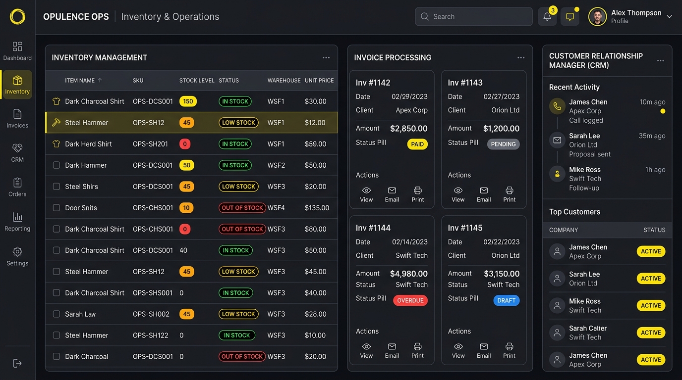 Opulence Ops ERP — Custom Business Software